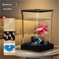 Desktop Fish Tank Acrylic Fish Tank Detachable Transparency Small Tank Multipurpose Amphibian Feedin