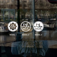 Cutting Sticker Logo Halal Indonesia Resto Cafe for Walls and Glass