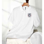 White Men's Polo Shirt, Elegant style Polo collar T-shirt, Sharp 3D printed turtleneck men's T-shirt