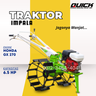Traktor Bajak Sawah Ladang Quick Impala + Mesin Diesel Bensin Kubota 6.5 HP