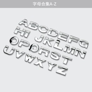 2.5CM English Number Car Logo Sticker Car Unique Letter Sticker Rear Trunk Rear Letter Label Black S