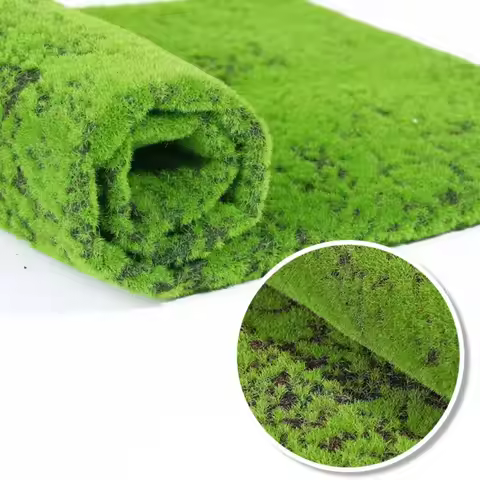 DIY Fake Moss Grass Turf Eternal Life Durable Simulation Moss Sheet 50*50cm Green Fake Green Grass M
