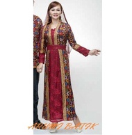 Gamis Baju Muslim Long Maxi Dress Batik 1629 Maroon