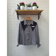 PR-KM76 Women's Checkboard Blouse Imported Korean Style