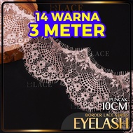 [3 METER] Eyelash Chantilly Border Lace Baju Kurung Sedondon Baju Nikah Moden Border Baju Renda Baju