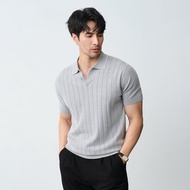 SIMWETO | เสื้อโปโล V-Neck ลายขีด 14 เส้น Cool Sensation