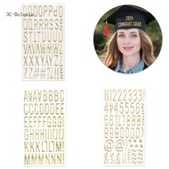 BO Gold Glittering Number Letter Sticker 3D Metallic Letter Sticker for Scrapbooking Large Letter St