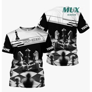 【Free Custom Name & Number))((DIY Custom Name】Personalized name chess 3D full-color shirt, customize