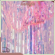GSHIYMY Party Decoration Curtain, Pink Color Gold Foil Foil Fringe Curtain, Holographic Colorful Las