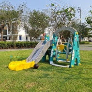 ชิงช้าสไลเดอร์ 3in1 พร้อมแป้นบาสลูกบาส ใส่สระสูง3ชั้นได้ ชิงช้ามีฐานรองรับเท้า สไลเดอร์เด็ก [L018/HH