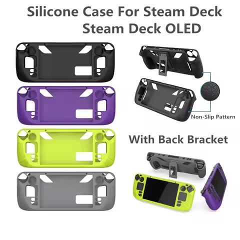 Silicone Case For Steam Deck OLED Game Console Full Protection with Bracket Cover Shell Protection C