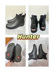 Hunter女款低筒雨靴雨鞋女鞋-Refined切爾西霧面踝靴-黑色