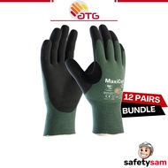 [12 PAIRS BUNDLE] ATG MaxiCut Oil 44-304 Industrial Cut Resistant Gloves Nitrile Coated Oil Grip Saf