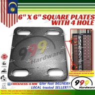 999 STEEL SQUARE PLATE [6"X6"] / AUTO GATE BEARING BRACKET / METAL WELDING BASE / PAPAN TAPAK BESI / TELINGA PINTU PAGAR