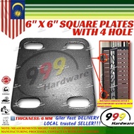 999 STEEL SQUARE PLATE [6"X6"] / AUTO GATE BEARING BRACKET / METAL WELDING BASE / PAPAN TAPAK BESI /