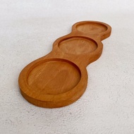 Wooden Coaster 3 Round Molds Length 30x10cm round or square frame