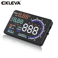 Ekleva 5.5 นิ้ว OBD II รถกระจก HUD Head Up Display ด้วยความเร็วความเมื่อยล้าเตือน RPM ไมล์ต่อชั่วโมง