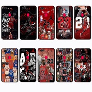 for OPPO A1 A1K A3S A5 A5S A7 A8 A9 A11 Michael Jordan Matte Black Frame TPU Phone Case | Fingerprin
