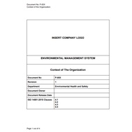 ISO14001_Procedure: 4.1 Understanding the Organization and its Context