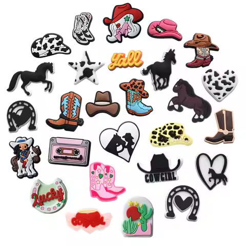 Hot Sale 1Pcs Western Cowboys Fighting Shoe Charms for Crocs Accessorie Pin Decorations Kid's Women 