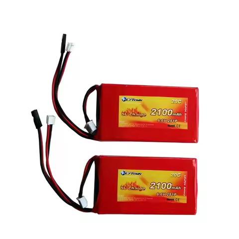 Flytown 2100mAh 2S1P 6.6V 20C LiFePo4 Transmitter Battery LiFe TX Pack For Futaba 3PV T14SG 8J 10J 4