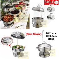 (Big) S/S Food Pan With Hanger | Round Chafing Tray | Bekas Lauk (Besar) | Bekas Kenduri | Tray Maka