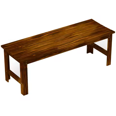 2-Seat Wood Garden Bench, Slated Patio Bench Outdoor Bench, Carbonized