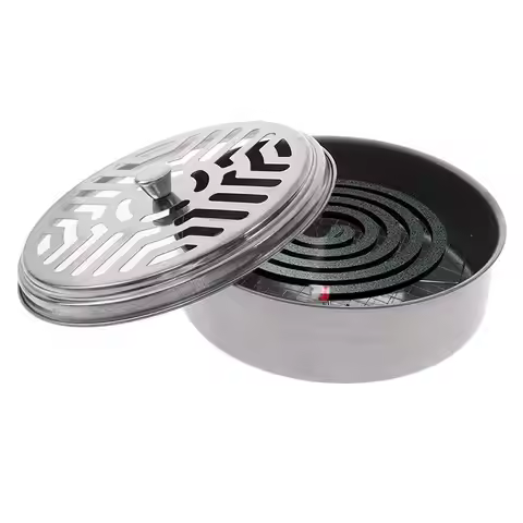 Mosquito Coil Holder Coil Incense Burner with Mesh Stand Camping Garden