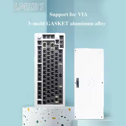 ZUOYA LMK81 Customized Keyboard Kit Gasket Structure CNC Aluminum Body Via Compatible 75% Layout Hot