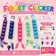 Paracord Custom Name Fidget Clicker Personalized Keyboard Clicker with upto 7 Colors & 2 Free Charm