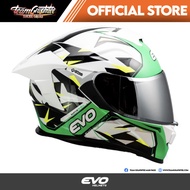 EVO GT-PRO PRECISION GREEN FULL FACE DUAL VISOR WITH FREE CLEAR LENS
