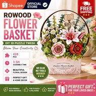 Rowood Wooden Flower Basket DIY 3D Puzzle TW03H