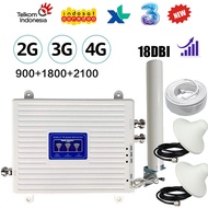 Penguat Sinyal HP GSM DCS WCDMA 900 1800 2100 Tri Band 2G 3G 4G Sinyal Booster Sinyal Mobile Amplifi