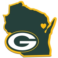 Sports NFL Fan Shop Green Bay Packers Home State Decal One Size Team Color, 10.00" x 0.25"