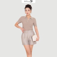 Sand Knit Polo – Áo polo len Áo nữ công sở dạo phố IVY moda MS 57M9078