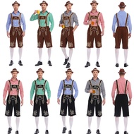 Bavarian Beer Checkered Germany Munich Black Beer Festival Beer Suit Men's Top Suspenders Suit 12.23