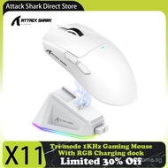 Attack Shark X11 Tri-Mode Wireless Gaming Mouse 22K DPI PAW3311 Sensor 63g Lightweight BT 5.2 Rechar