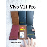 LEATHER FLIP COVER VIVO V11 PRO 1804 - LEATHER WALLET CASE - CASING