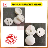 90° 180° White Plastic PVC Glass Bracket Holder Mirror Clip Akesesori Pintu Kaca