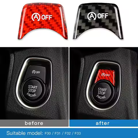 Carbon Fiber Car Engine Start Stop OFF Button Trim Sticker For BMW 3 4 Series F30 F31 F32 F33 F83 F8