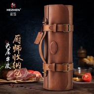 Hot sale Hezhen Customized Knife Storage Bag First Layer Leather Knife Bag Professional Chef Bag Kit