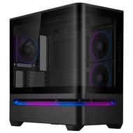 ASUS Prime AP202 ARGB mATX Case With Curved Glass Panel / 3x Pre-Installed ARGB Fans / Black / White