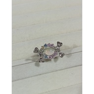 (R359) WHITE OPAL NATURAL GEMSTONE ADJUSTABLE SILVER RIBBON RING 白欧泊天然宝石可调节银带戒指 CINCIN PERAK BATU PERMATA