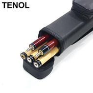 TENOL Billiards Pool Cue Case Pool Cue Carrying Bag 5 Holes PU Leather Storage Bag