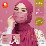 Himaya 4-Ply Hijab Premium Medical Face Mask 50s - Red Velvet (HIMAYA)