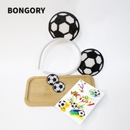 BONGORY 3 Pcs Set Football Headband, 2026 Edition Headband Earrings Tattoo Stickers Football Earring