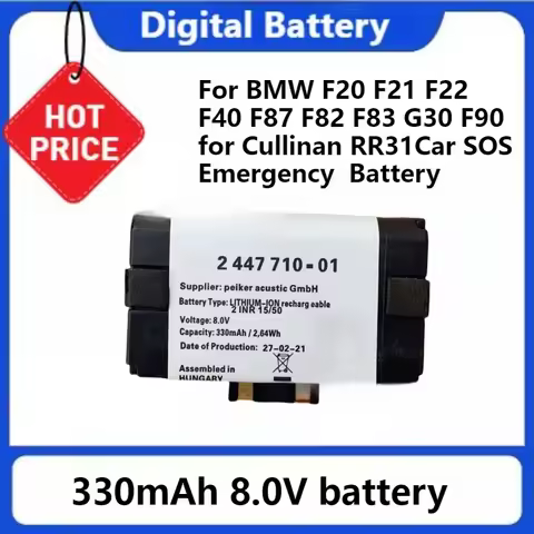 84102447710 2447710 Car SOS Emergency 330mah Battery for BMW F20 F21 F22 F40 F87 F82 F83 G30 F90 for