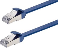 Monoprice Cat6A Ethernet Patch Cable - Slim Flat U/FTP 30AWG Molded Boot 50ft Blue