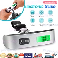 Portable Hanging Scale 50KG Digital Luggage Scale LCD Display Backlight Temperature Sensor Scale for