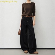 SIVALI Dune Barrel Jeans - Women's Premium Highwaist Low Waist Wide Leg Cut Korean Look Casual Jeans